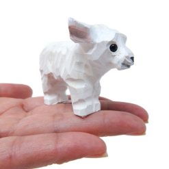 Tượng cừu gỗ khắc tay mini 6.4 cm