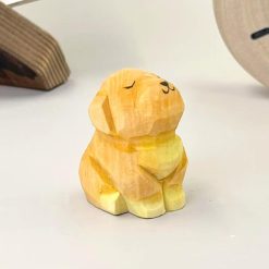 Tượng chó Golden gỗ chạm tay trang trí 4.7×3.5×3 cm