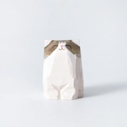 Tượng mèo mini khắc gỗ basswood 3.5×2.5×3.5 cm
