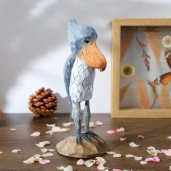 Tượng chim Shoebill khắc gỗ basswood 5×7×16 cm