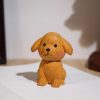 Tượng chó gỗ điêu khắc 7.5 cm, dáng ngồi mini